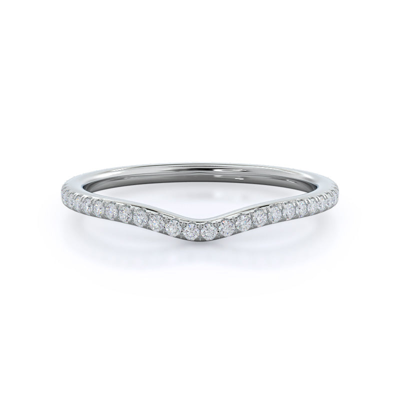 Regal Diamond Trellis Wedding Band with Platinum Cut Diamond in 14KT Platinum view 1
