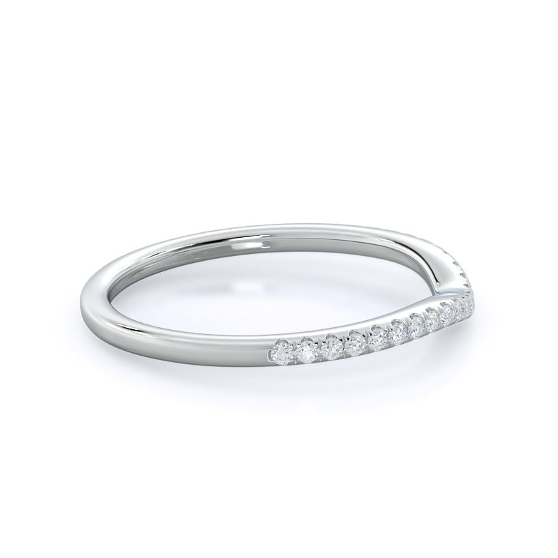 Regal Diamond Trellis Wedding Band with Platinum Cut Diamond in 14KT Platinum view 4
