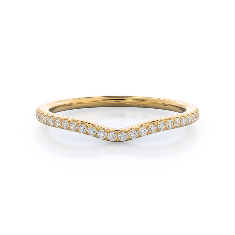 Regal Diamond Trellis Wedding Band with 18KT Yellow Gold Cut Diamond in 14KT Yellow Gold view 1
