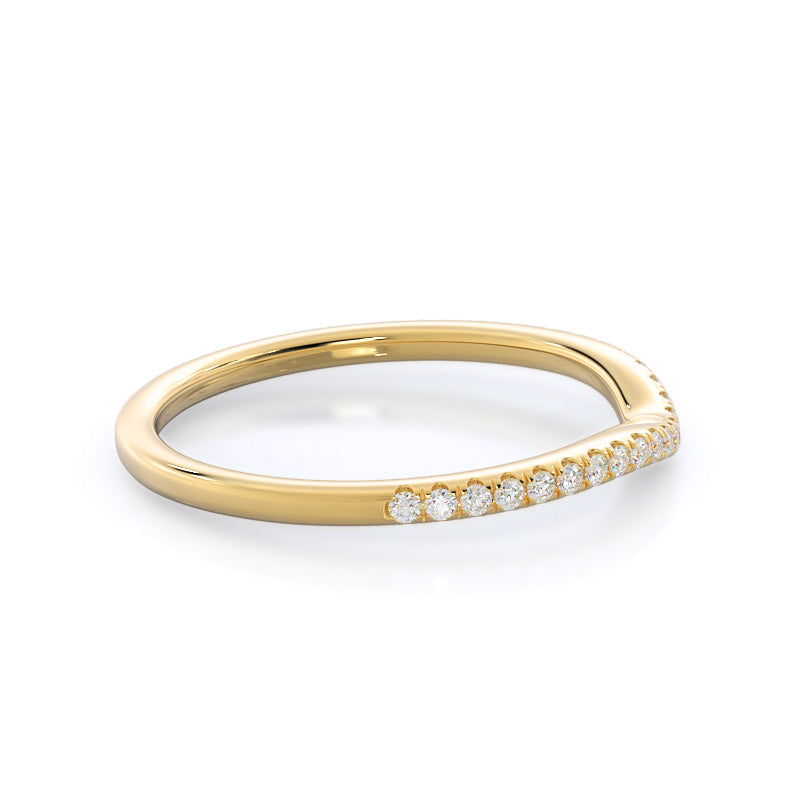 Regal Diamond Trellis Wedding Band with 18KT Yellow Gold Cut Diamond in 14KT Yellow Gold view 4
