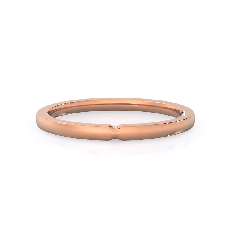 Petite Solitaire Women's Wedding Band with 18KT Rose Gold Cut Diamond in 14KT Rose Gold view 1
