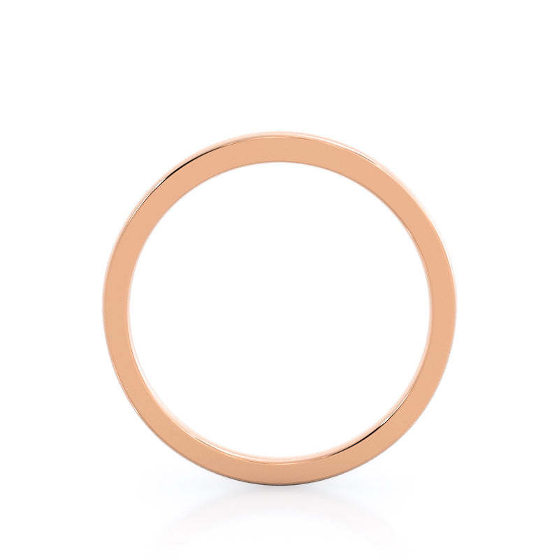 Petite Solitaire Women's Wedding Band with 18KT Rose Gold Cut Diamond in 14KT Rose Gold view 2
