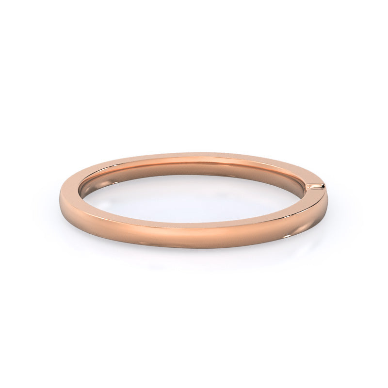 Petite Solitaire Women's Wedding Band with 18KT Rose Gold Cut Diamond in 14KT Rose Gold view 4
