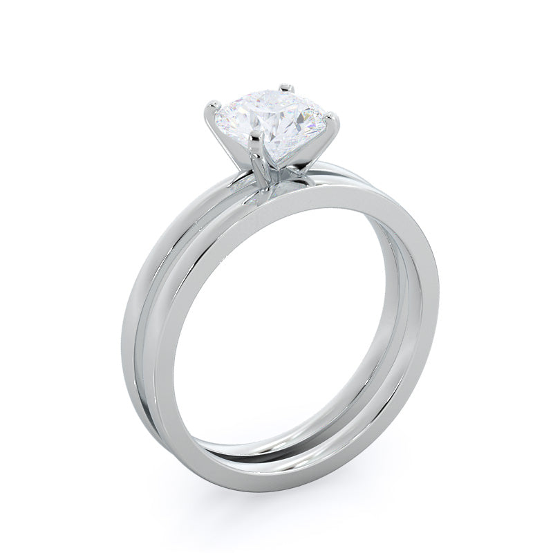 1 1/2 cttw Round Cut Petite Solitaire Diamond Engagement Ring with 1 1/2 Cut Diamond in 14KT Round view 5
