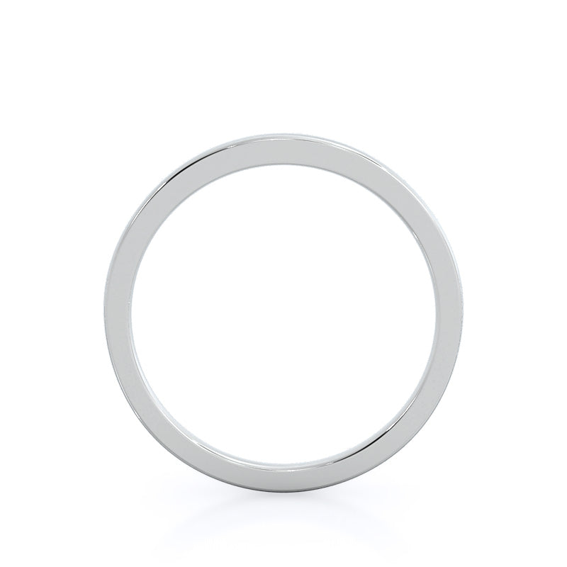 Petite Solitaire Women's Wedding Band Size 5.25 with 18KT White Gold Cut Diamond in 14KT White Gold view 2
