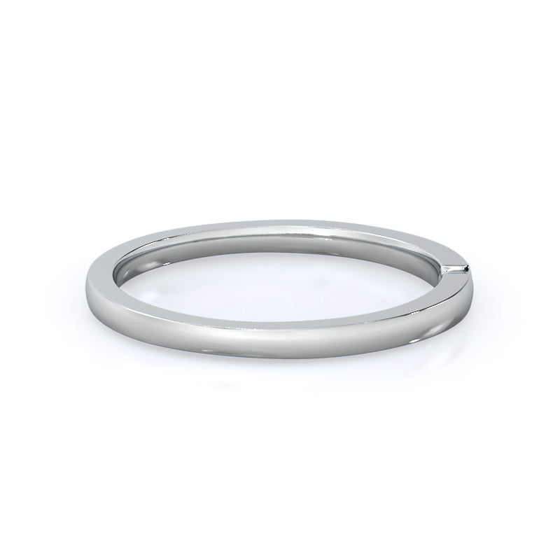 Petite Solitaire Women's Wedding Band Size 5.25 with 18KT White Gold Cut Diamond in 14KT White Gold view 4
