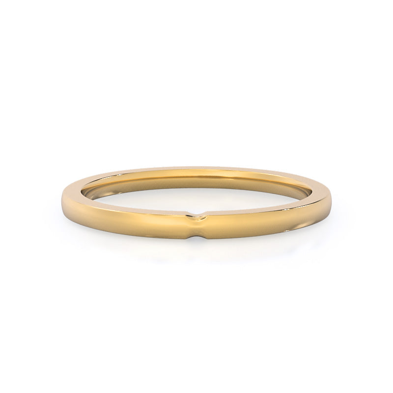 Petite Solitaire Women's Wedding Band with 18KT Yellow Gold Cut Diamond in 14KT Yellow Gold view 1
