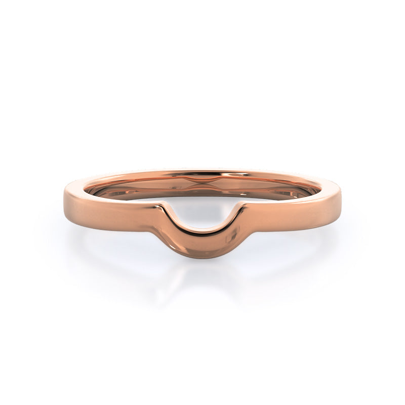 Lily Wedding Band with 18KT Rose Gold Cut Diamond in 14KT Rose Gold view 1
