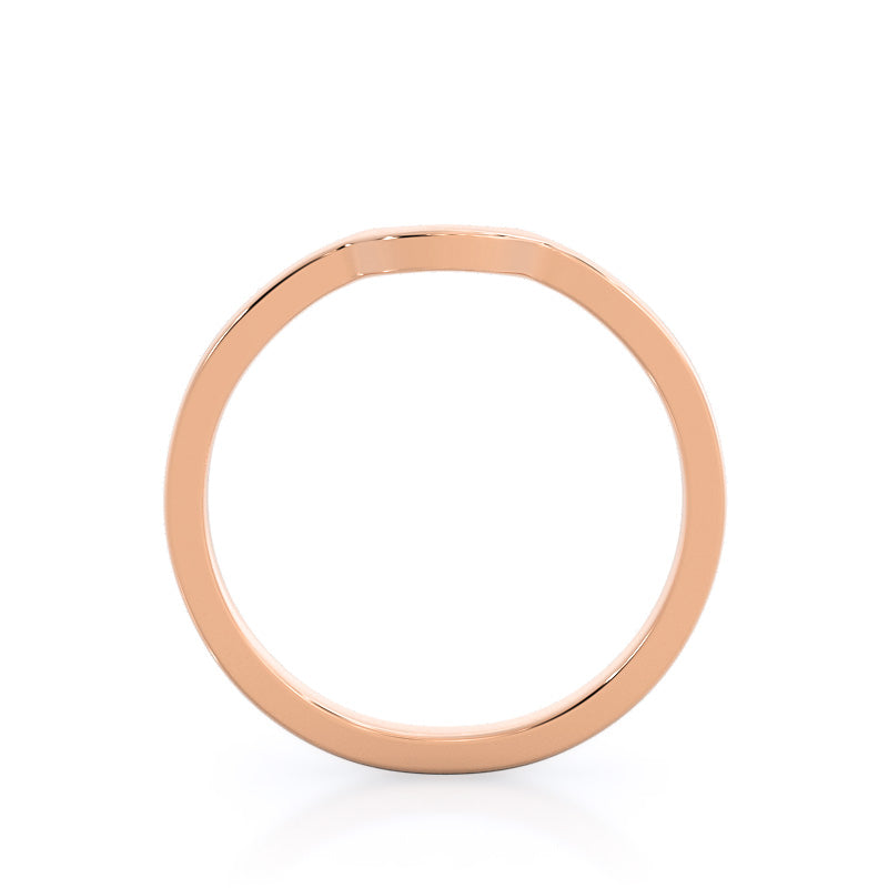 Lily Wedding Band with 18KT Rose Gold Cut Diamond in 14KT Rose Gold view 2
