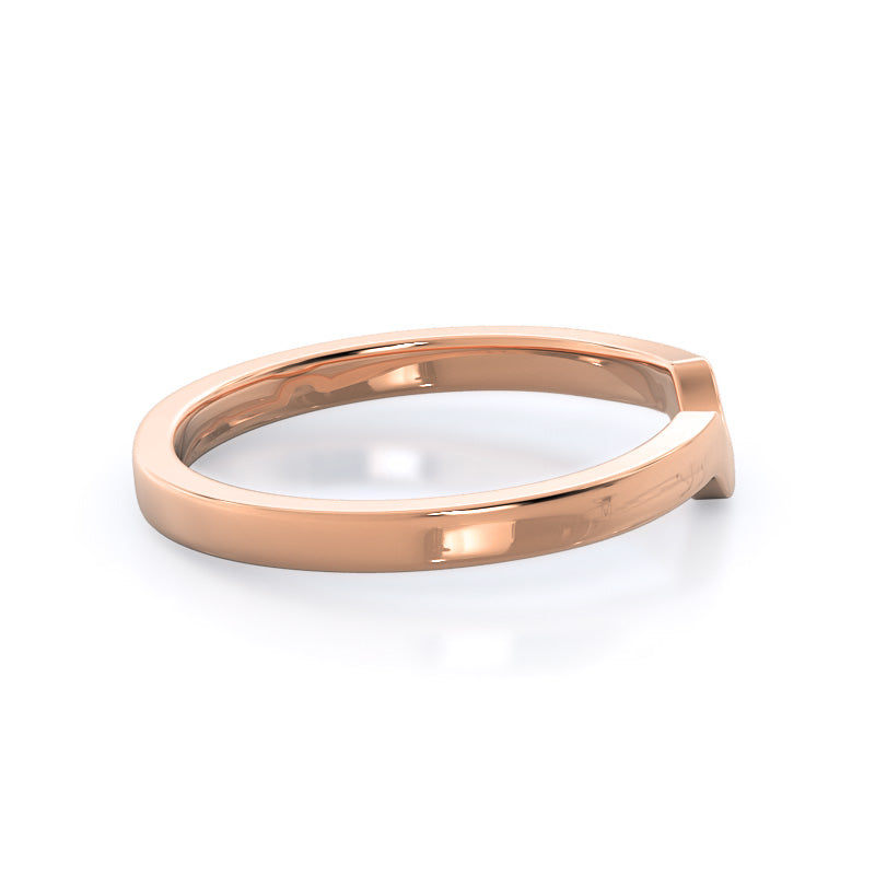 Lily Wedding Band with 18KT Rose Gold Cut Diamond in 14KT Rose Gold view 4
