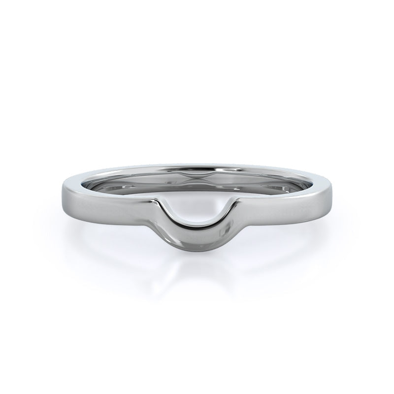 Lily Wedding Band with Platinum Cut Diamond in 14KT Platinum view 1
