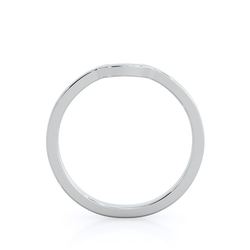 Lily Wedding Band with Platinum Cut Diamond in 14KT Platinum view 2
