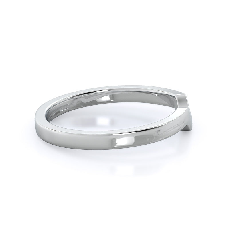 Lily Wedding Band with Platinum Cut Diamond in 14KT Platinum view 4
