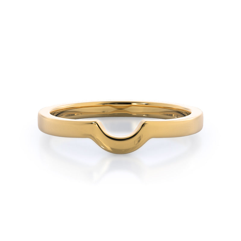 Lily Wedding Band with 18KT Yellow Gold Cut Diamond in 14KT Yellow Gold view 1
