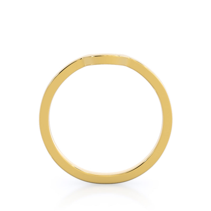 Lily Wedding Band with 18KT Yellow Gold Cut Diamond in 14KT Yellow Gold view 2
