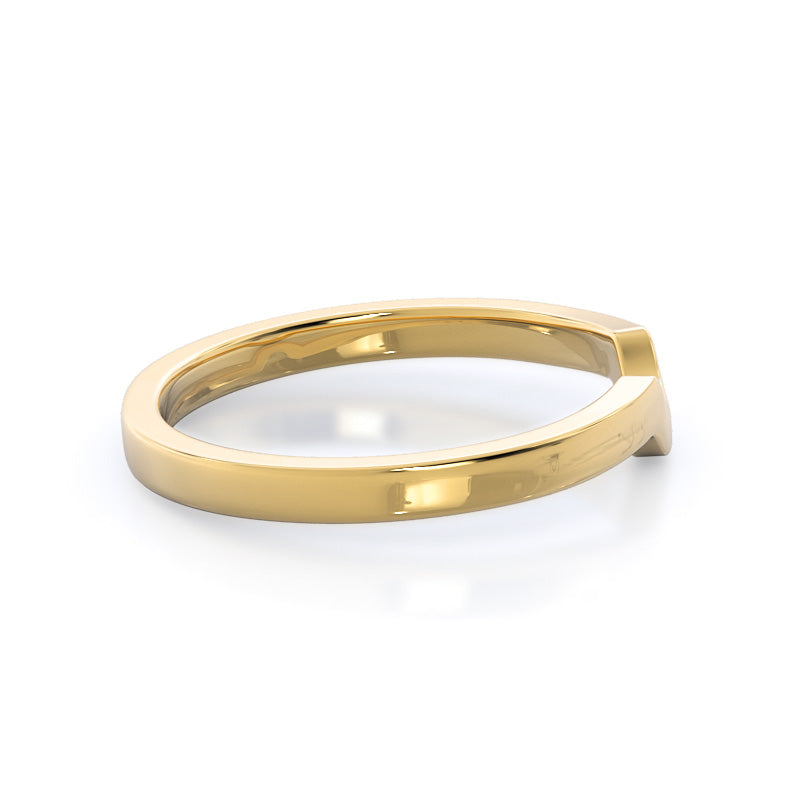 Lily Wedding Band with 18KT Yellow Gold Cut Diamond in 14KT Yellow Gold view 4
