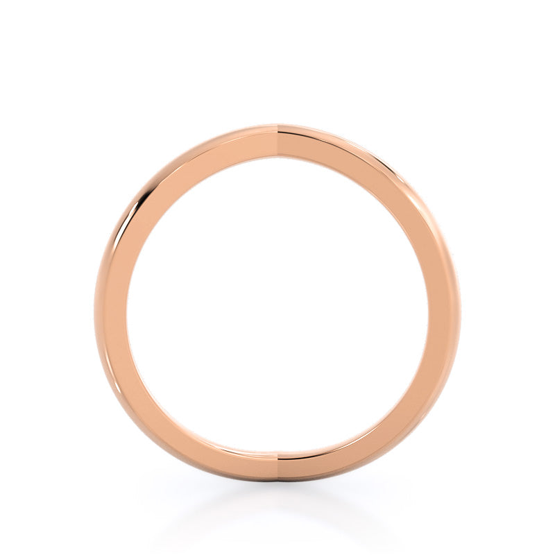 Crisscross Diamond Wedding Band with 18KT Rose Gold Cut Diamond in 14KT Rose Gold view 2
