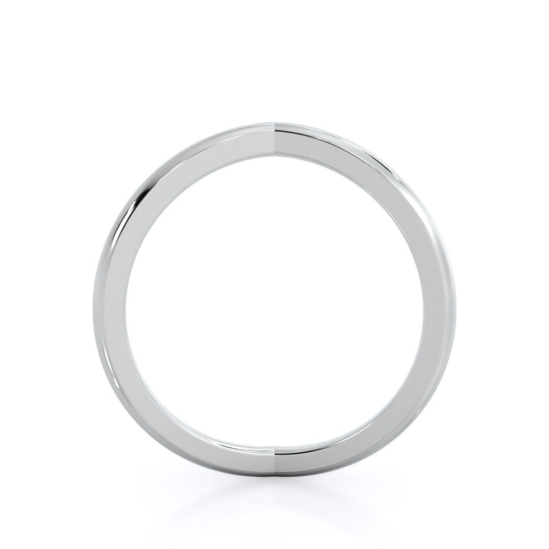 Crisscross Diamond Wedding Band with Platinum Cut Diamond in 14KT Platinum view 2
