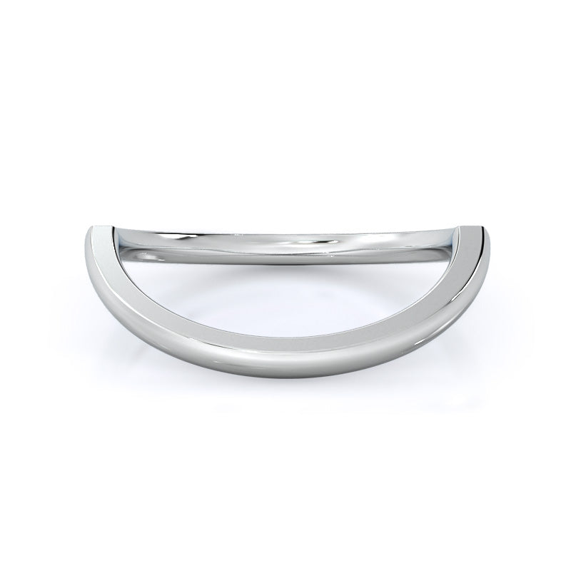 Crisscross Diamond Wedding Band with Platinum Cut Diamond in 14KT Platinum view 4
