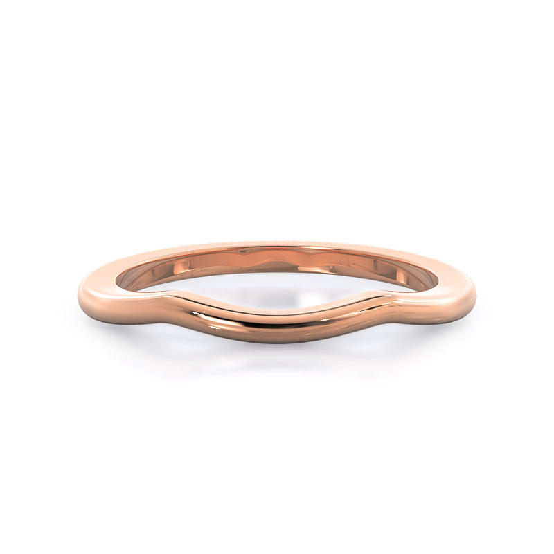 Cathedral Twist Wedding Band with 18KT Rose Gold Cut Diamond in 14KT Rose Gold view 1
