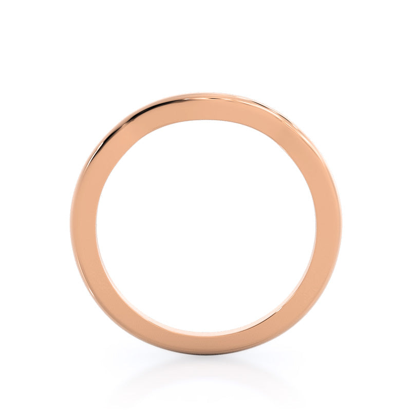 Cathedral Twist Wedding Band with 18KT Rose Gold Cut Diamond in 14KT Rose Gold view 2
