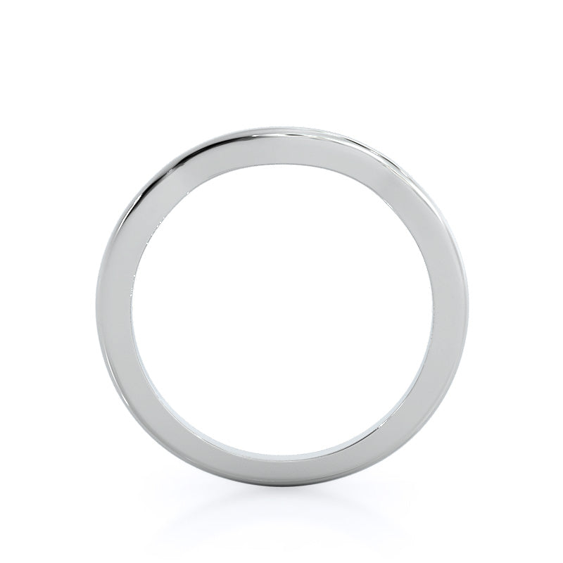Cathedral Twist Wedding Band with Platinum Cut Diamond in 14KT Platinum view 2
