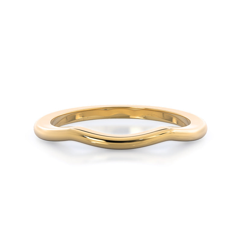 Cathedral Twist Wedding Band with 18KT Yellow Gold Cut Diamond in 14KT Yellow Gold view 1
