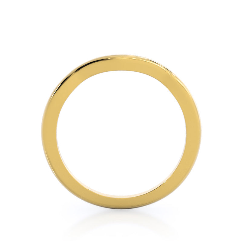 Cathedral Twist Wedding Band with 18KT Yellow Gold Cut Diamond in 14KT Yellow Gold view 2
