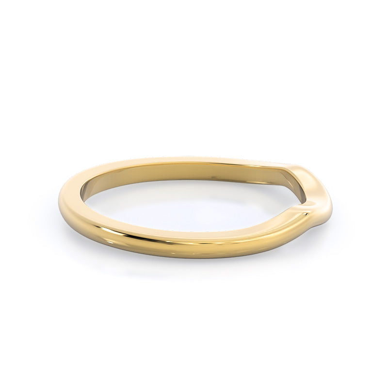 Cathedral Twist Wedding Band with 18KT Yellow Gold Cut Diamond in 14KT Yellow Gold view 4
