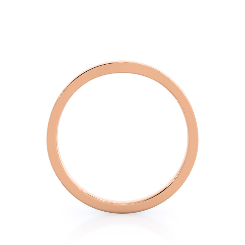 Sleek Cathedral Solitaire Wedding Band with 18KT Rose Gold Cut Diamond in 14KT Rose Gold view 2

