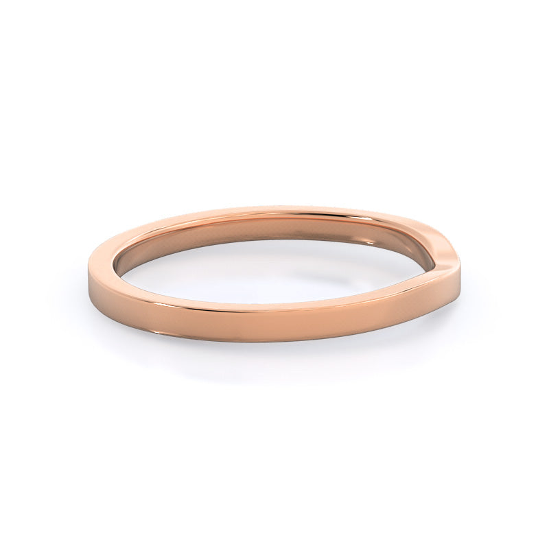 Sleek Cathedral Solitaire Wedding Band with 18KT Rose Gold Cut Diamond in 14KT Rose Gold view 4
