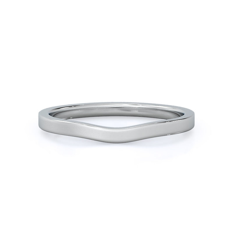 Sleek Cathedral Solitaire Wedding Band with Platinum Cut Diamond in 14KT Platinum view 1
