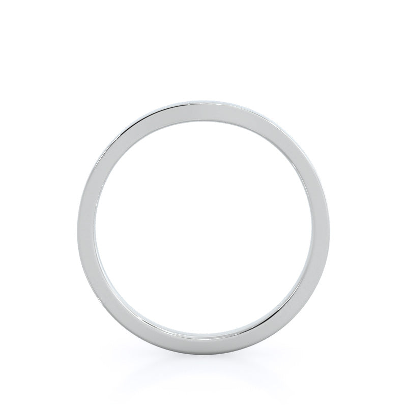 Sleek Cathedral Solitaire Wedding Band with Platinum Cut Diamond in 14KT Platinum view 2
