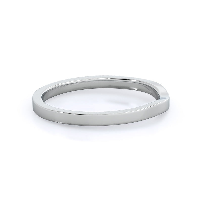 Sleek Cathedral Solitaire Wedding Band with Platinum Cut Diamond in 14KT Platinum view 4

