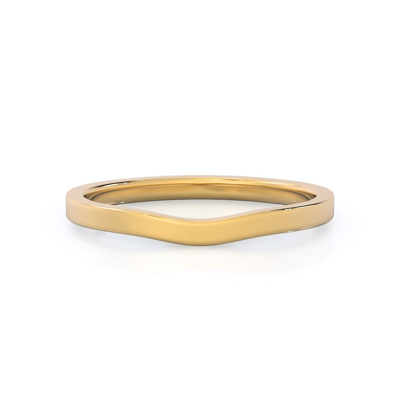 Sleek Cathedral Solitaire Wedding Band with 18KT Yellow Gold Cut Diamond in 14KT Yellow Gold view 1
