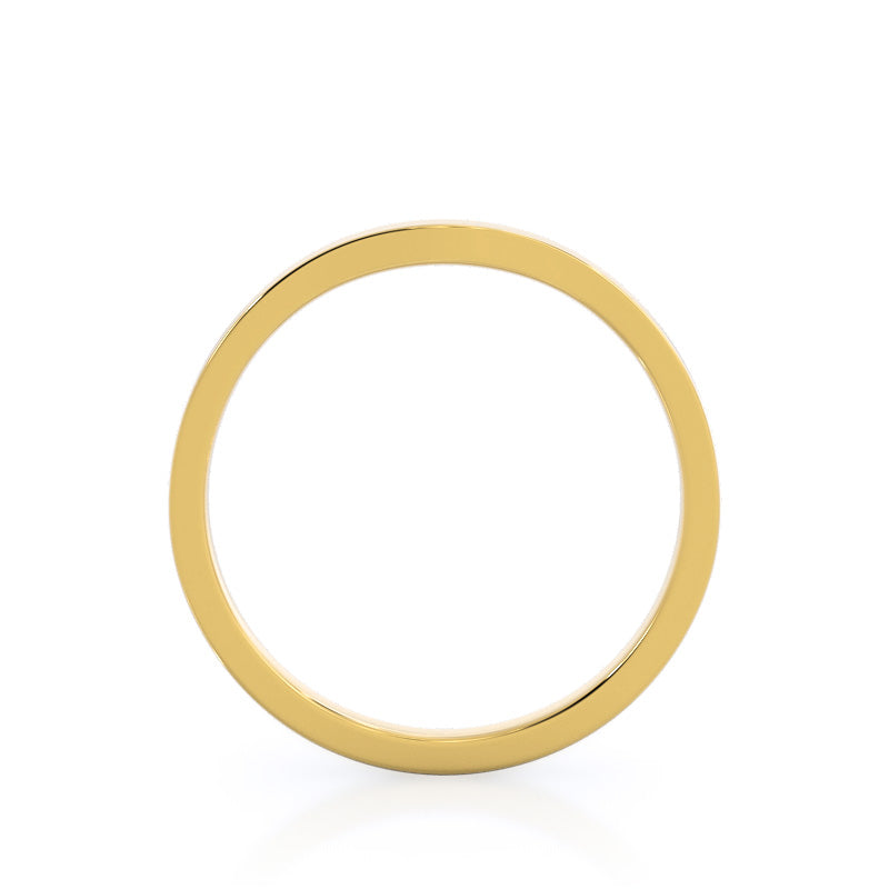 Sleek Cathedral Solitaire Wedding Band with 18KT Yellow Gold Cut Diamond in 14KT Yellow Gold view 2
