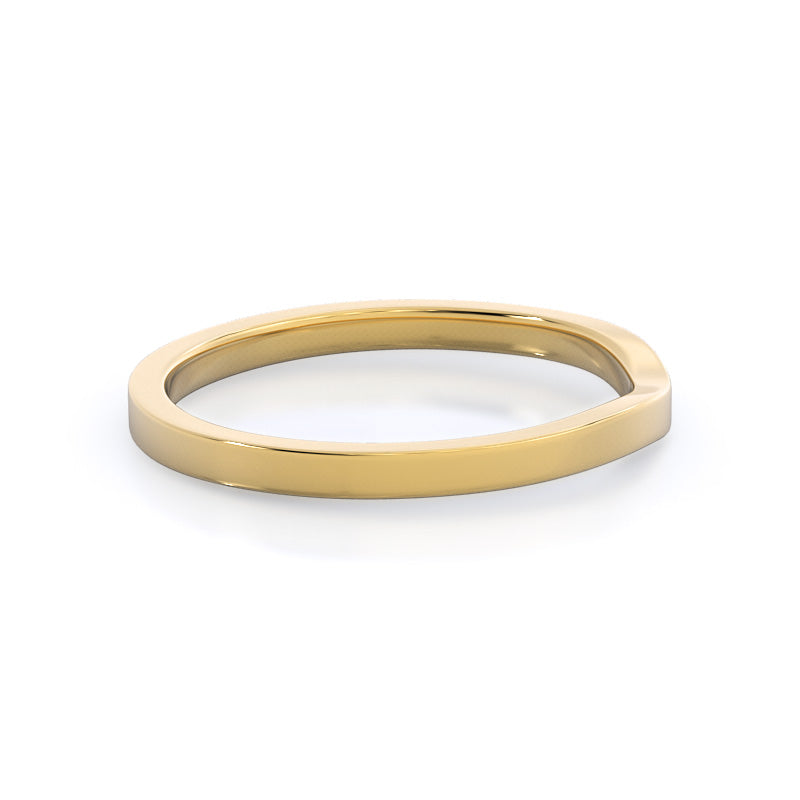 Sleek Cathedral Solitaire Wedding Band with 18KT Yellow Gold Cut Diamond in 14KT Yellow Gold view 4
