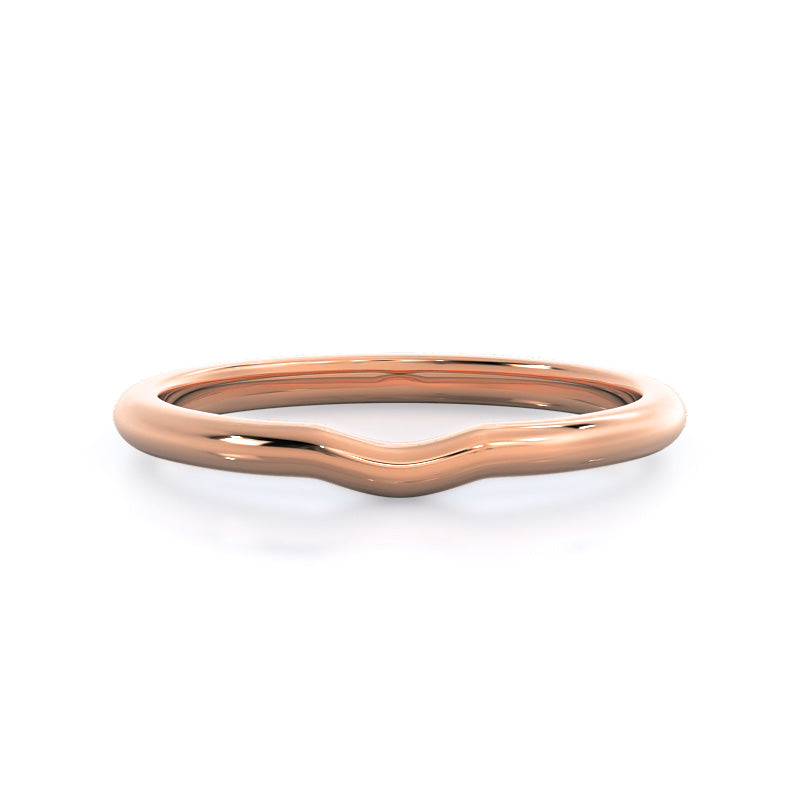 Noveau Wedding Band with 18KT Rose Gold Cut Diamond in 14KT Rose Gold view 1
