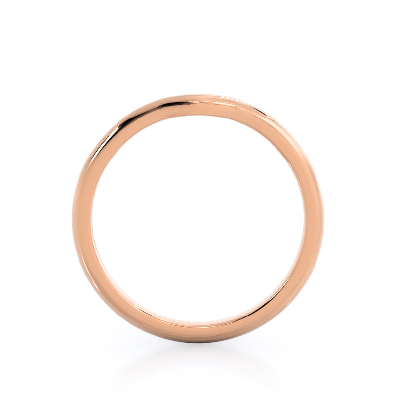 Noveau Wedding Band with 18KT Rose Gold Cut Diamond in 14KT Rose Gold view 2
