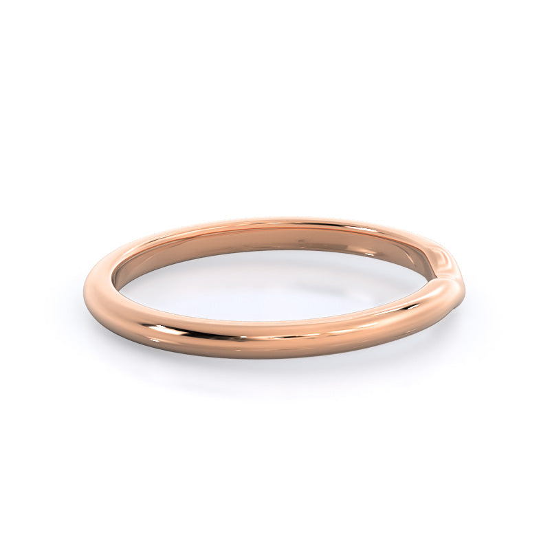 Noveau Wedding Band with 18KT Rose Gold Cut Diamond in 14KT Rose Gold view 4
