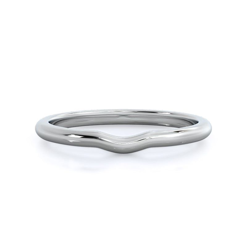 Noveau Wedding Band with Platinum Cut Diamond in 14KT Platinum view 1
