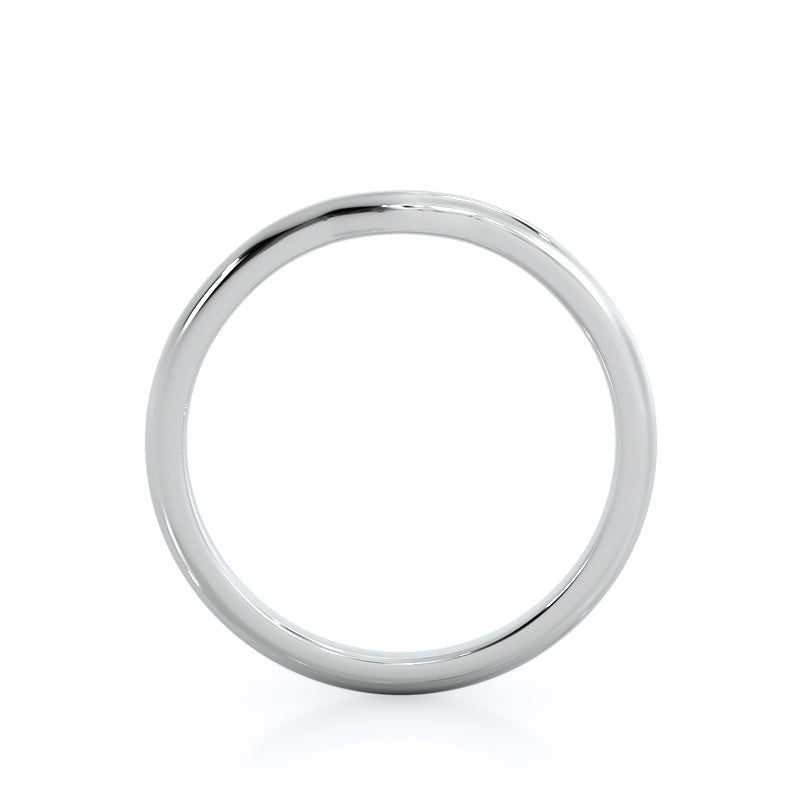 Noveau Wedding Band with Platinum Cut Diamond in 14KT Platinum view 2
