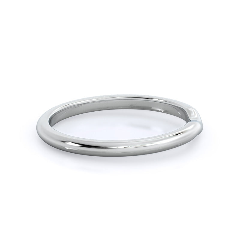Noveau Wedding Band with Platinum Cut Diamond in 14KT Platinum view 4
