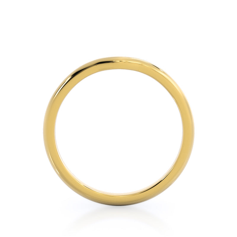 Noveau Wedding Band with 18KT Yellow Gold Cut Diamond in 14KT Yellow Gold view 2
