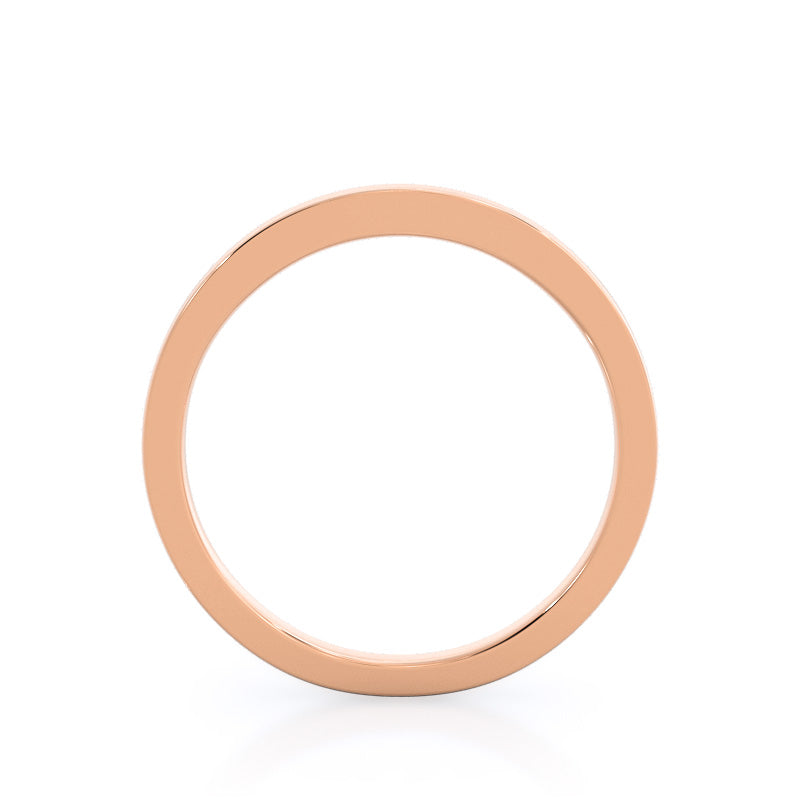 Bezel Solitaire Wedding Band with 18KT Rose Gold Cut Diamond in 14KT Rose Gold view 2
