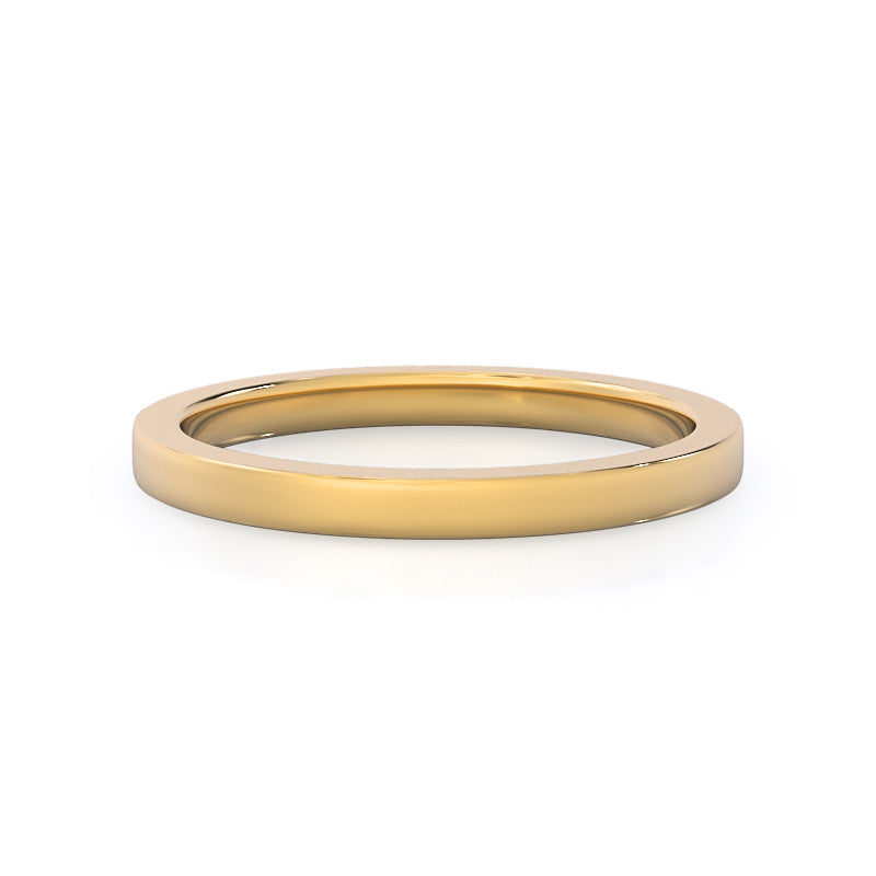 Bezel Solitaire Wedding Band with 18KT Yellow Gold Cut Diamond in 14KT Yellow Gold view 1
