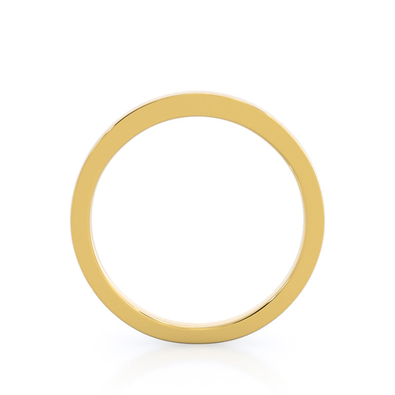 Bezel Solitaire Wedding Band with 18KT Yellow Gold Cut Diamond in 14KT Yellow Gold view 2
