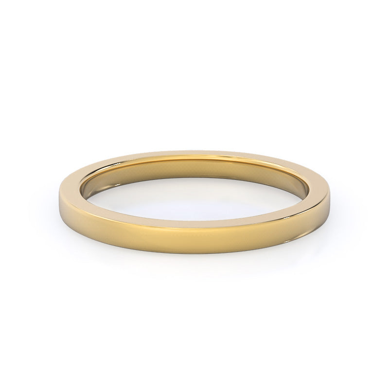 Bezel Solitaire Wedding Band with 18KT Yellow Gold Cut Diamond in 14KT Yellow Gold view 4
