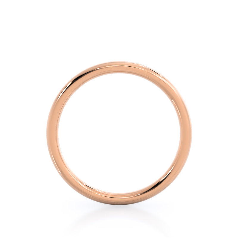 Six Prong Cathedral Basket Wedding Band with 18KT Rose Gold Cut Diamond in 14KT Rose Gold view 2
