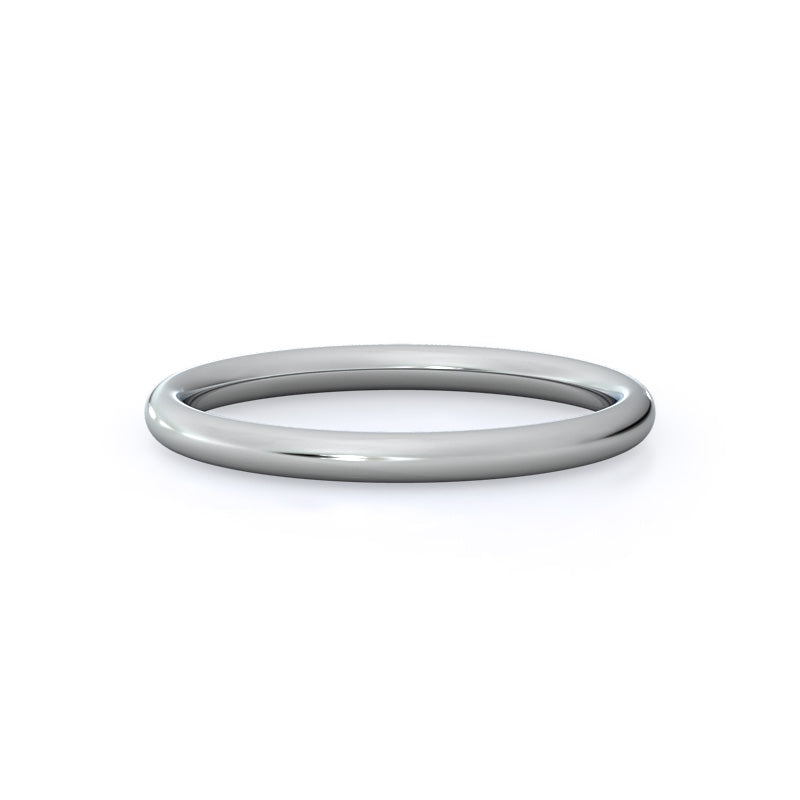 Six Prong Cathedral Basket Wedding Band with Platinum Cut Diamond in 14KT Platinum view 1
